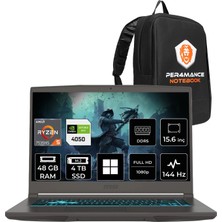 MSI Msı Thin A15 Ryzen 5 7535HS RTX4050 6gb 48GB Ram 4tb SSD 15.6" Fhd 144Hz WIN11 Pro B7VE076XTRP420 Gaming Laptop + Per4 Çanta