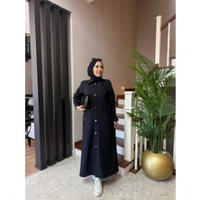 Esra Butik Siyah Renk Büyük Beden Uyumlu Yazlık Paraşüt Kumaş Tesettür Kap