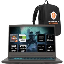 MSI Msı Thin A15 Ryzen 5 7535HS RTX4050 6gb 32GB Ram 256GB SSD 15.6" Fhd 144Hz Freedos B7VE076XTRP316 Gaming Laptop + Per4 Çanta