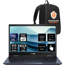 Asus Expertbook B3 Flip Core 7 150U 8gb Ram 1tb SSD 14" Fhd Touch Freedos B3402EC1132P303 Notebook + Per4 Çanta