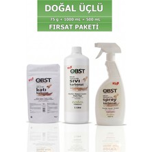 OBST Doğal Temizlik Fırsat Paketi Sıvı Karbonat 1 L + Sprey Karbonat Lavanta Bahçesi 500 ml + Katı Karbonat 75 G (3'lü Set)