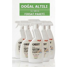 OBST Sprey Çamaşır Sodası Beyaz Sabun Leke Çıkarıcı Halı Tül Perde Giysiler Için Doğal Temizlik 6'lı Paket (6 x 500 Ml)