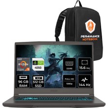 MSI Msı Thin A15 Ryzen 5 7535HS RTX4050 6gb 96GB Ram 512GB SSD 15.6" Fhd 144Hz Freedos B7VE076XTRP342 Gaming Laptop + Per4 Çanta