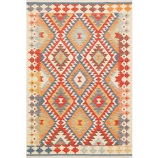 Cool Halı Beykoz Renkli Bohem Etnik Desenli Çift Taraflı Saçaklı Yıkanabilir Balkon Mutfak Ince Yazlık Kilim