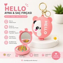Duman Hello Ayna & Saç Fırçası Anahtarlık – Katlanabilir Mini Cep Tarağı