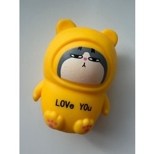 Bumelo Astronot Kedi Squishy-Sukuşi-Moj Moj Stres Topu Renkli Orta Boy