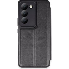 Uravas Store Vivo V30 Lite 4g Kılıf Flip Cover - Siyah