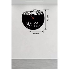 Mey İthalat Mey Ithalat® Bmw Z4 E86 Tasarım Ahşap Duvar Saati - 40X40 cm Lazer Kesim Dekoratif