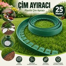 Badem10 Plastik Çim Ayracı Ayıraç 25 Metre Esnek Peyzaj Bordürü Park Bahçe Çim Bitki Yayılım Önleme Aparatı