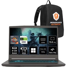 MSI Msı Thin A15 Ryzen 5 7535HS RTX4050 6gb 8gb Ram 2tb SSD 15.6" Fhd 144Hz WIN11 Pro B7VE076XTRP394 Gaming Laptop + Per4 Çanta