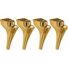 Badem10 Aytuğ Milan Altın Mobilya Ayağı 19 cm 4 Adet Modern Kanepe Koltuk Dolap Sehpa Ayağı Gold Renk