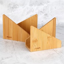 MİEN Bambu Peçetelik 14x7x11,5 cm Kahverengi Doğal Ahşap Masaüstü Düzenleyici