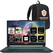 MSI Msı Cyborg 15 I7 13620H RTX4050 6gb 96GB Ram 1tb SSD 15.6" Fhd 144Hz WIN11 Home A13VE897XTRP388 Gaming Laptop + Per4 Çanta