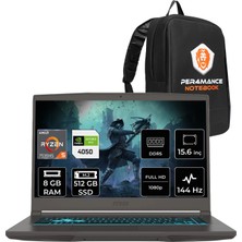 MSI Msı Thin A15 Ryzen 5 7535HS RTX4050 6gb 8gb Ram 512GB SSD 15.6" Fhd 144Hz Freedos B7VE076XTRP302 Gaming Laptop + Per4 Çanta