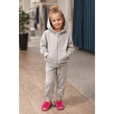 Baby Lory Kids Store Unisex Çocuk Kapşonlu Sade Spor Eşofman Takımı