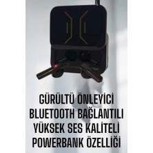 Mey İthalat Mey Ithalat® Powerbankli Bluetooth Kulaklık Yüksek Ses Kaliteli Kablosuz