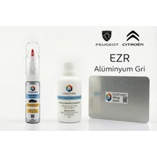 COLORGUARD Peugeot Citröen EZR Alüminyum Gri Rötuş Seti - 2 si 1 Arada İğne ve Fırça Uçlu Şişe, Solüsyon ve Rötuş Çeliği