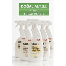 OBST Doğal Temizlik Sprey Seti Sprey Limon Tuzu 500 ml 2'li +  Sprey Karbonat 500 ml 2'li  + Sprey Çamaşır Sodası 500 ml 2'li  (6'lı Paket)