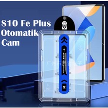 M.TK Moveteck Samsung Galaxy Tab S10 Fe Plus 13.1 Inç Uygulama Aparatlı Tam Kapatan Temperli Ekran Koruyucu Kırılmaz Cam - Magic Easy Body