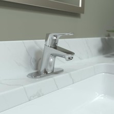 Mabeyn Focus Modern Yükseltme Kolay Temizlik 1 Saplı 1 5 Inç Uzun Banyo Lavabo Bataryası Krom, 04510000, 0.375