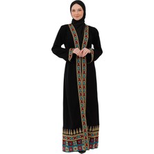 Zaytoon Tesettür Abiye Filistin Tatreez Nakışlı Modern Abaya Lüks Lexus Kumaş Çok Renkli