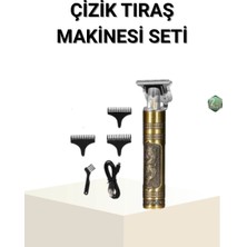 Mey İthalat Mey Ithalat® T Bıçaklı Profesyonel Çizik Tıraş Makinesi Seti – 120 Dakika Kullanım, Şarjlı & Kablolu