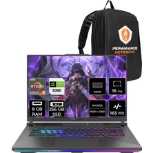 Asus Rog Strix G16 Ryzen 9 8940HX RTX5080 16GB 8gb Ram 256GB SSD 16" Fhd+ 165Hz Freedos G614PWRV036P301 Gaming Laptop + Per4 Çanta