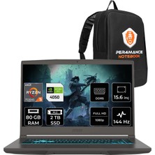 MSI Msı Thin A15 Ryzen 5 7535HS RTX4050 6gb 80GB Ram 2tb SSD 15.6" Fhd 144Hz Freedos B7VE076XTRP339 Gaming Laptop + Per4 Çanta
