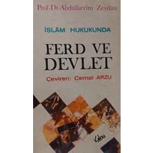 Kişisel Yayınlar Islam Hukukunda Ferd ve Devlet - Prof .dr. Abdülkerim Zeydan - 2.el Kitap