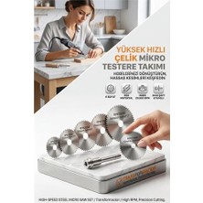 Mey İthalat Mey Ithalat® Hss Mini Daire Testere Seti 6+1  Mini Makine Uyumlu Metal Ahşap Plastik Kesici Disk 723179