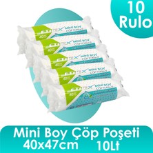 Ethex Mini Çöp Torbası (Beyaz) - 40X47 Cm, 10 Lt, 40 Adet, 5 Rulo