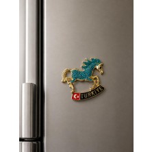 Magnet Kanatlı At Figürlü Taşlı Türkiye Buzdolabı Magneti – Dekoratif Hediyelik Souvenir