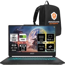 MSI Msı Cyborg 15 I7 13620H RTX4050 6gb 24GB Ram 2tb SSD 15.6" Fhd 144Hz Freedos A13VE897XTRP314 Gaming Laptop + Per4 Çanta