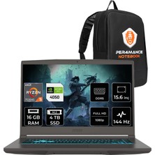 MSI Msı Thin A15 Ryzen 5 7535HS RTX4050 6gb 16GB Ram 4tb SSD 15.6" Fhd 144Hz Freedos B7VE076XTRP310 Gaming Laptop + Per4 Çanta