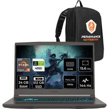 MSI Msı Thin A15 Ryzen 5 7535HS RTX4050 6gb 24GB Ram 512GB SSD 15.6" Fhd 144Hz Freedos B7VE076XTRP312 Gaming Laptop + Per4 Çanta