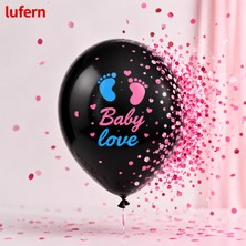 Lufern Dayanıklı Pembe Konfetili Gender Reveal Cinsiyet Balonu Baby Shower Parti Kız Bebek Sürpriz Dekorasyon