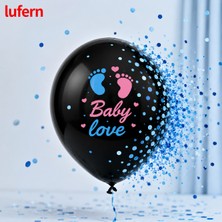 Lufern Dayanıklı Mavi Konfetili Gender Reveal Cinsiyet Balonu Baby Shower Parti Erkek Bebek Sürpriz Dekorasyon