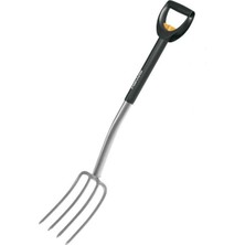 Fiskars Teleskopik Çatal, Sert Zeminler Için, 4 Diş, Toplam Uzunluk: 105-125 Cm, Bor Çelik, Siyah/gü