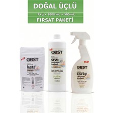 OBST Doğal Temizlik Fırsat Paketi Sıvı Çamaşır Sodası 1 L + Sprey Çamaşır Sodası Beyaz Sabun 500 ml + Katı Çamaşır Sodası 75 G (3'lü Set)