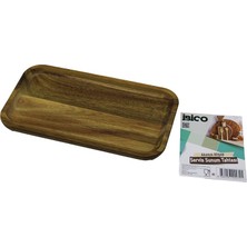 sbodurhome Akasya Dikdörtgen Ahşap Servis Sunum Tepsi - Tahtası  Mini Tepsi   25 x 14 x 1.4cm (4887)