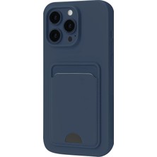 Svoria Store Mey Ithalat®   iPhone 16 Pro Kılıf Kelvin Kartvizitli Silikon - Lacivert