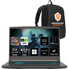 MSI Msı Thin A15 Ryzen 5 7535HS RTX4050 6gb 24GB Ram 4tb SSD 15.6" Fhd 144Hz WIN11 Pro B7VE076XTRP405 Gaming Laptop + Per4 Çanta