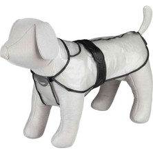 Hnrlishp Trixie Köpek Yağmurluk M 50CM Transn Şeffaf Siyah Biyeli