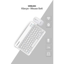 Beyaz Kablosuz Klavye Mouse Seti