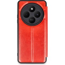 Svoria Store Mey Ithalat®   Redmi 14C Kılıf Flip Cover - Kırmızı