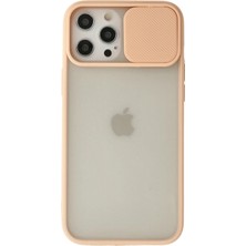 Svoria Store Mey Ithalat®   iPhone 12 Pro Max Kılıf Palm Buzlu Kamera Sürgülü Silikon - Pembe