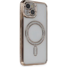 Svoria Store Mey Ithalat®   iPhone 13 Kılıf Joke Simli Magneticsafe Kılıf - Gold