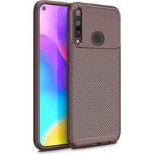 Svoria Store Mey Ithalat®  Huawei P40 Lite E Kılıf Auto Focus Karbon Kapak - Kahverengi