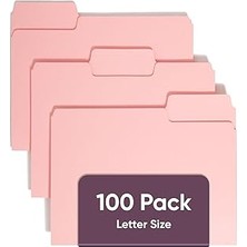 Uravas Store Smead Renkli Dosya Klasörü, 1/3 Kesim, Mektup Boyutu, Pembe, Kutu Başına 100 Adet (12643)