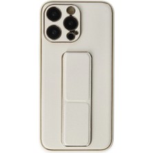 Svoria Store Mey Ithalat®   iPhone 13 Pro Kılıf Coco Deri Standlı Kapak - Beyaz